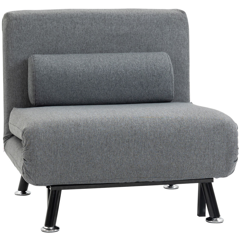 Sofá Cama Individual Linho Sintético HOMCOM, casa - sófas