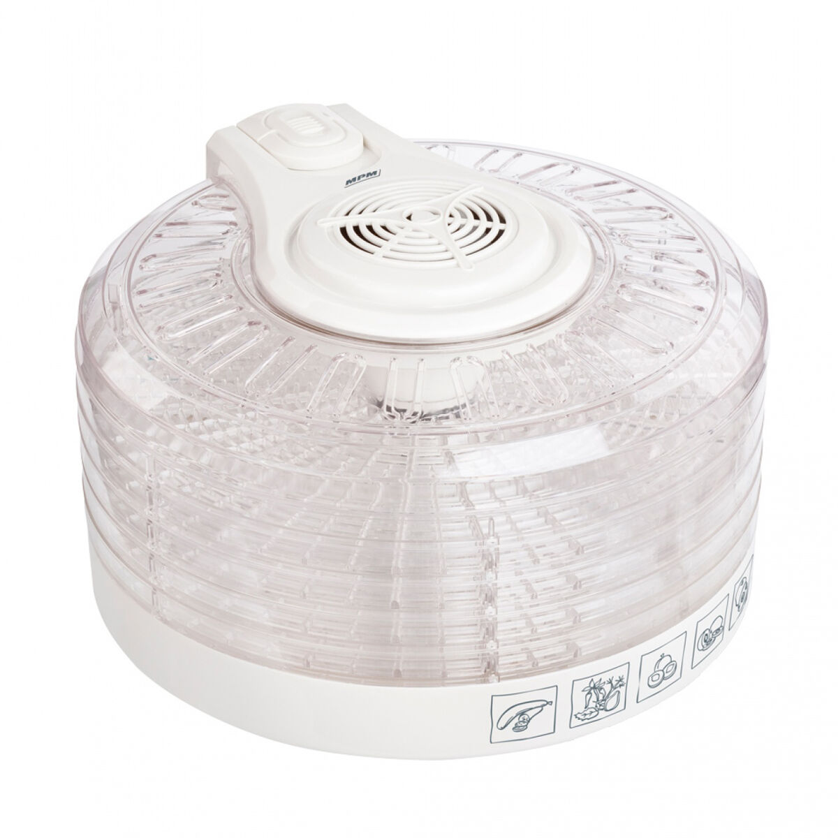 Mpm msg-02 desidratador de alimentos, 5 tabuleiros, bpa free, 3 níveis de potencia, 400, transparente