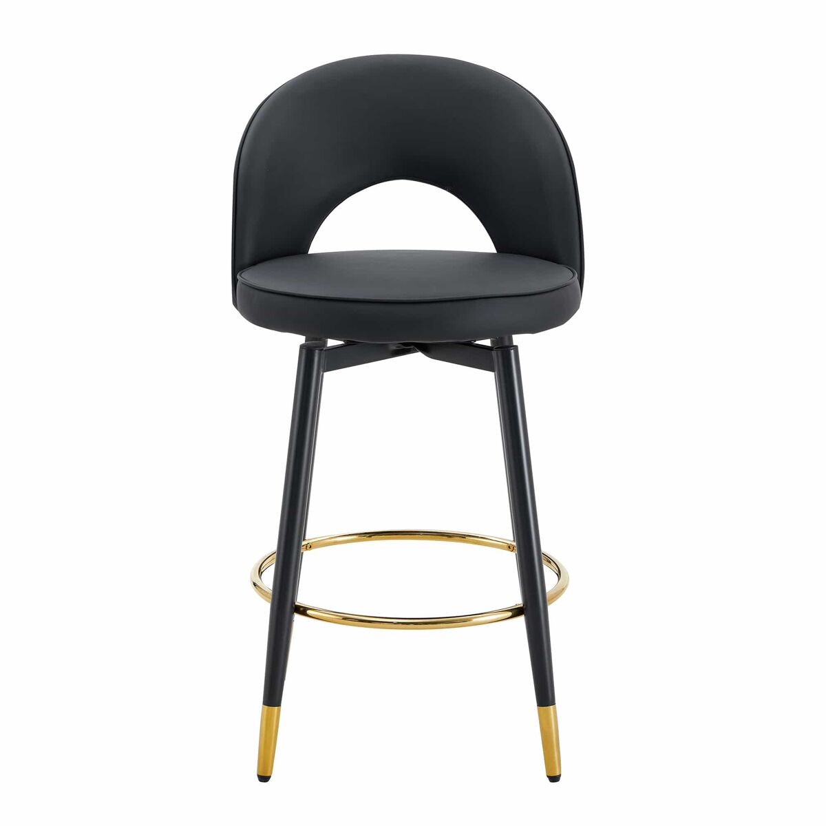 Banco de bar giratório 360° - almofada em pu preto, confortável e acolchoada, ideal para bares, salas de jantar, cozinhas e terraços - preto