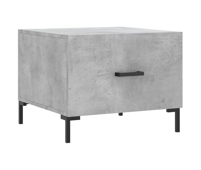 Mesa de centro, mesa baixa, 50x50x40 cm madeira processada cinza cimento