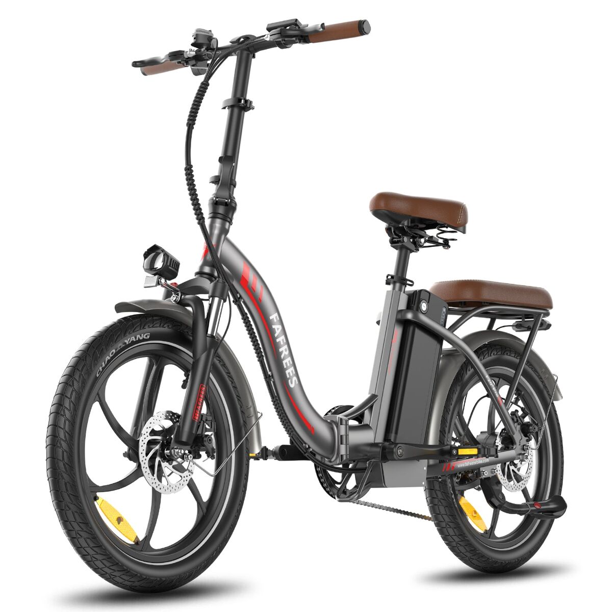 Bicicleta elétrica fafrees f20+ pro - motor 250w bateria 36v25ah pneus de 20” travões a disco mecânicos - cinza gunmetal