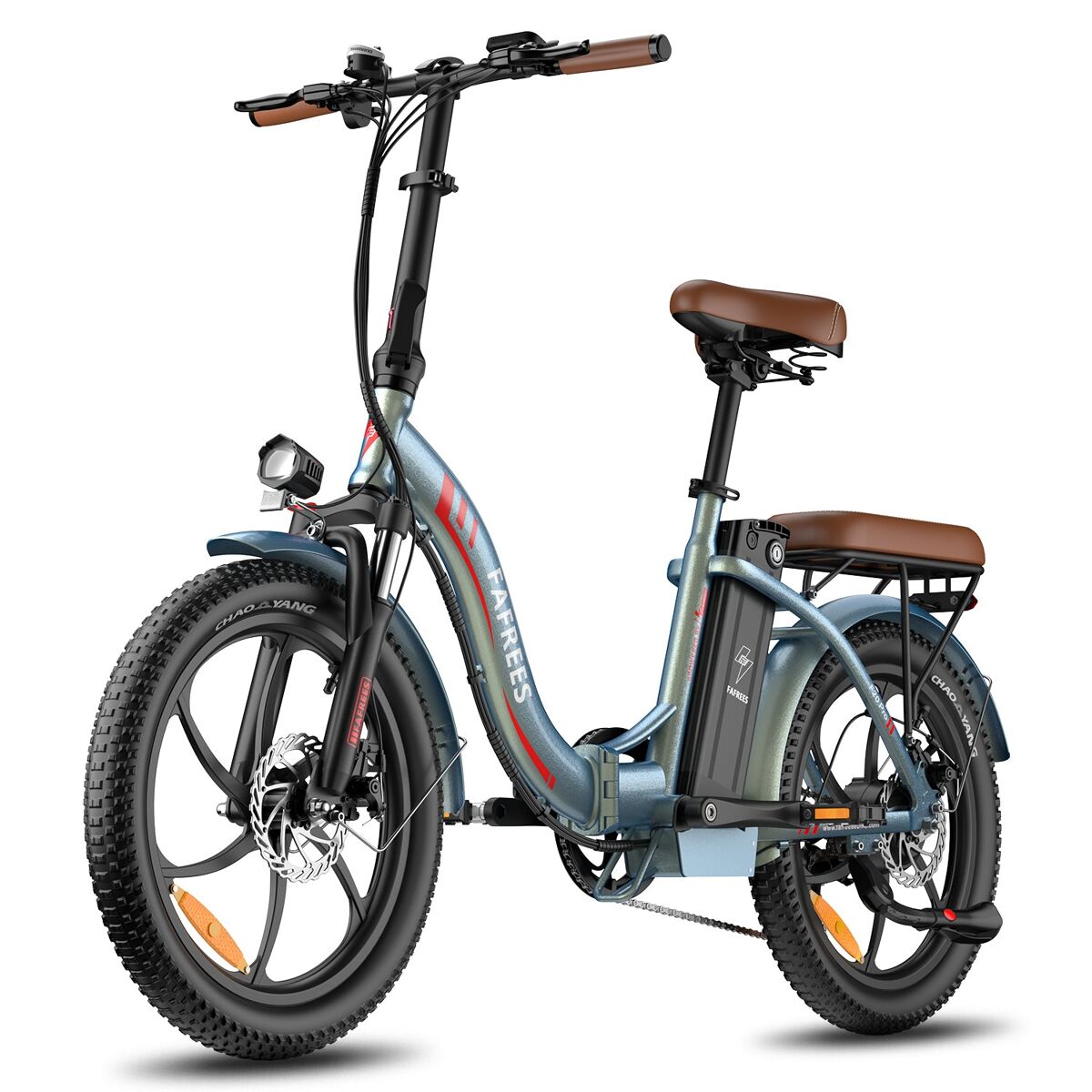 Bicicleta elétrica fafrees f20 pro - motor 250w bateria 36v20ah pneus de 20” travões a disco mecânicos - aurora verde