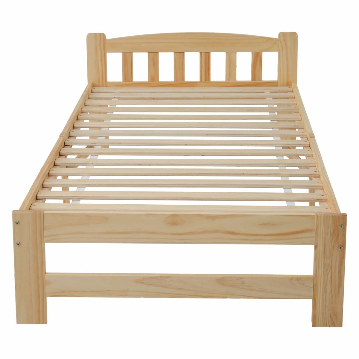 Cama individual com estrutura em madeira 90x200cm - natural