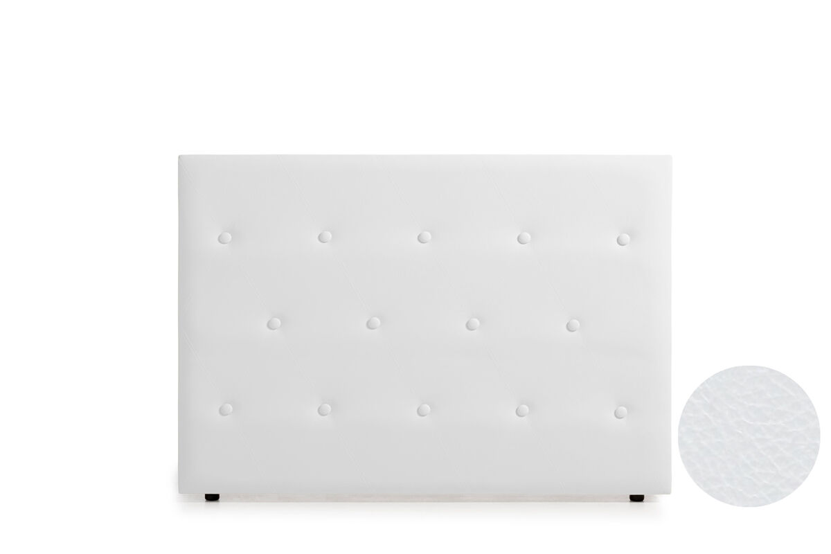 Cabeceira estofada venice pele sintética 100x115x12 cm - bege - moonia