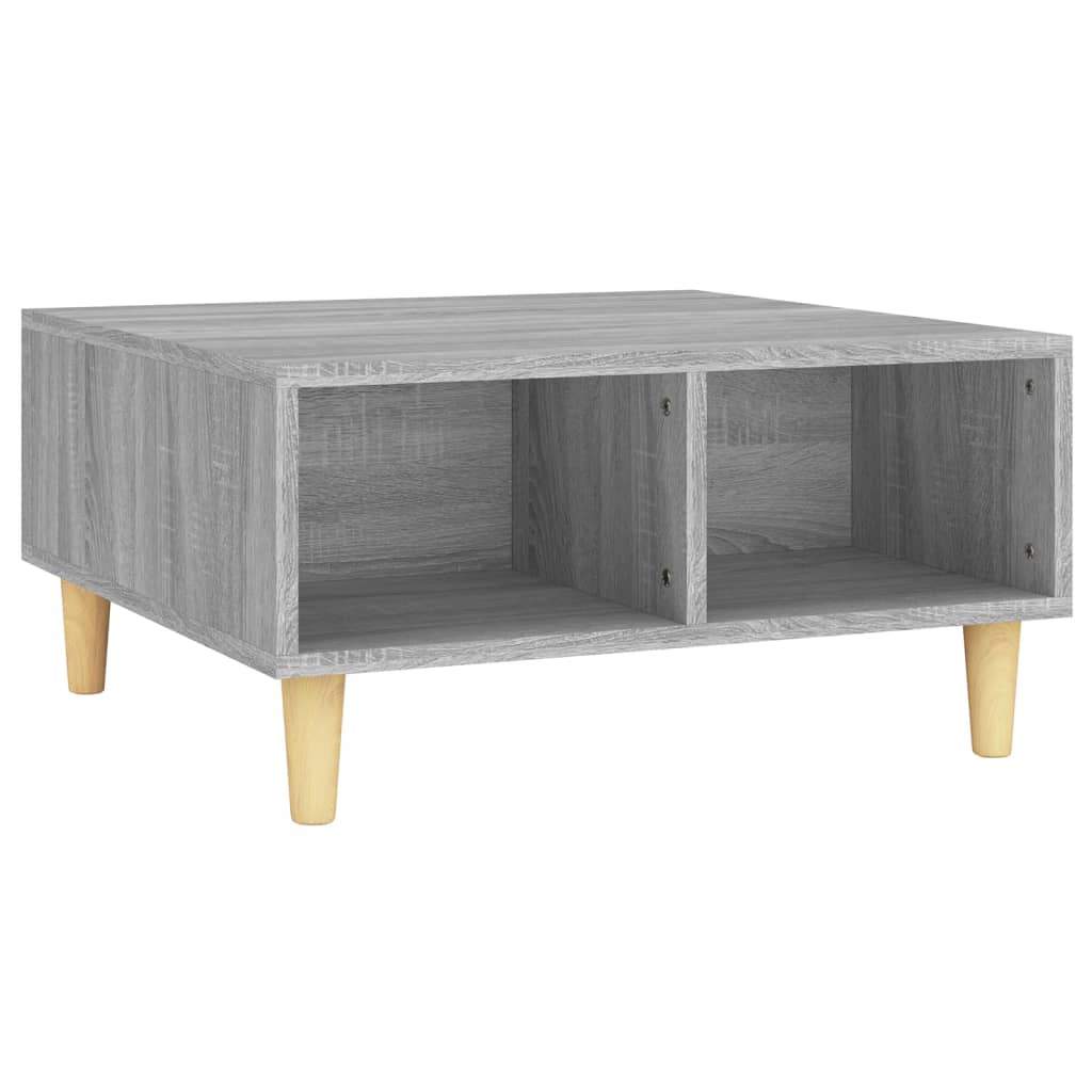Mesa de centro, mesa baixa, 60x60x30 cm aglomerado cor sonoma cinzento