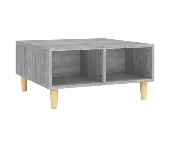 Mesa de centro, mesa baixa, 60x60x30 cm aglomerado cor sonoma cinzento