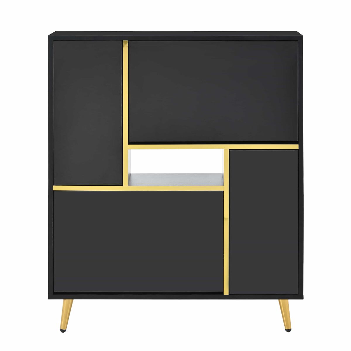 Sapateira led moderna - aspeto brilhante - preto