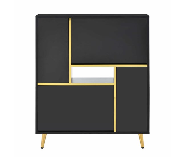 Sapateira led moderna - aspeto brilhante - preto