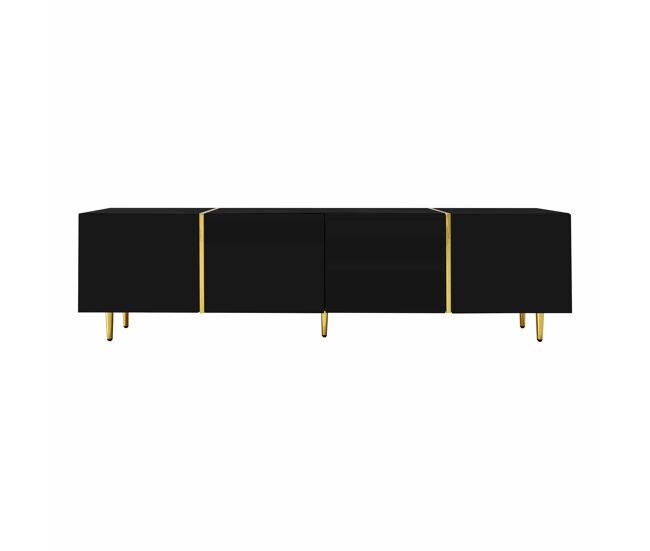 Móvel tv l 170 cm - com 4 portas - mdf - preto