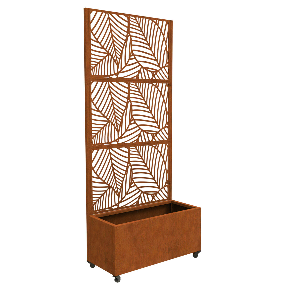 Divisória surnskoki com floreira acier 190 x 82 x 38 cm marrom enferrujado casa.pro