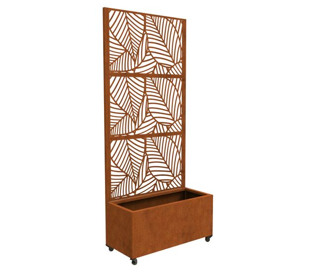 Divisória surnskoki com floreira acier 190 x 82 x 38 cm marrom enferrujado casa.pro