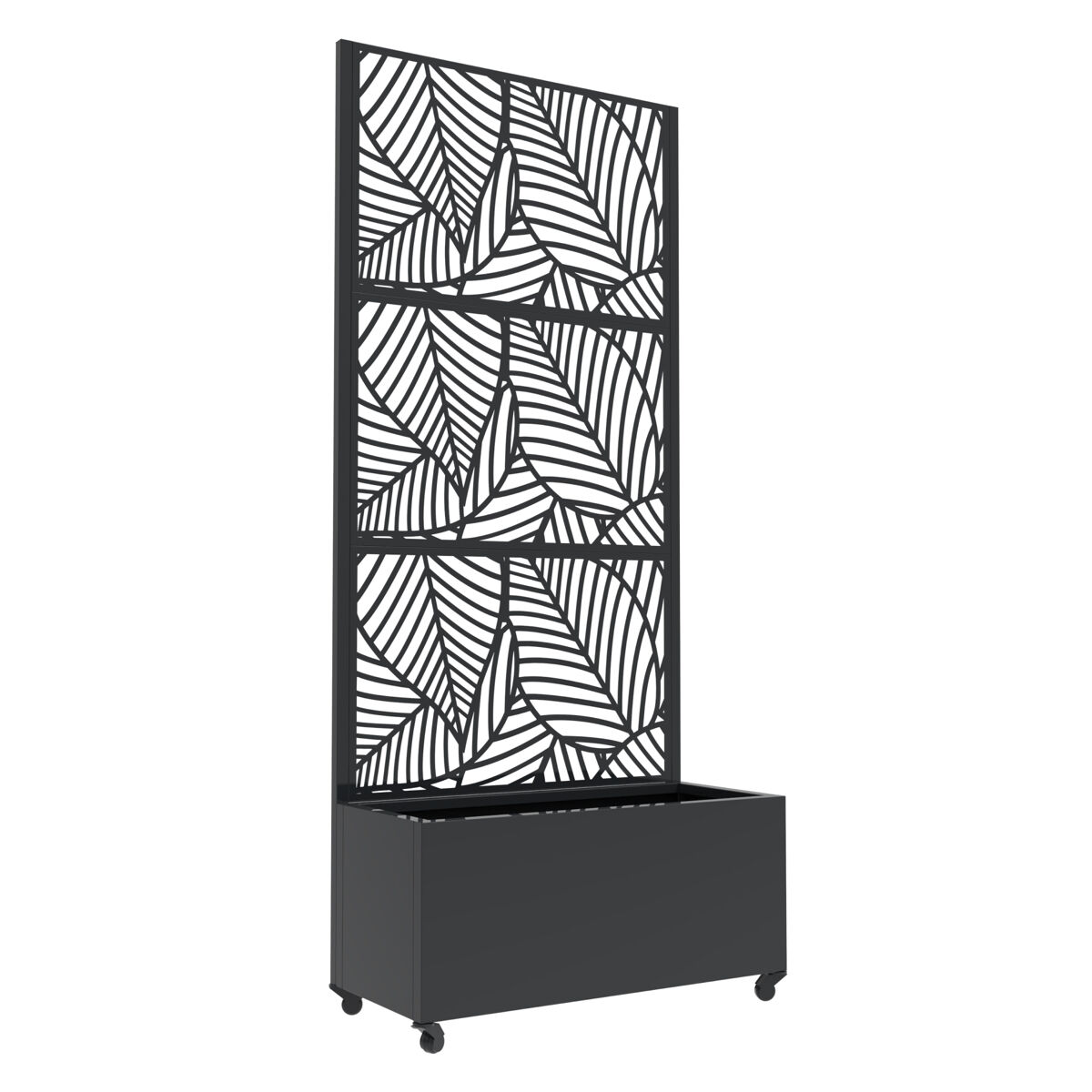 Divisória surnskoki com floreira aço 190 x 82 x 38 cm cinzento antracite casa.pro