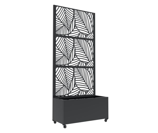 Divisória surnskoki com floreira aço 190 x 82 x 38 cm cinzento antracite casa.pro