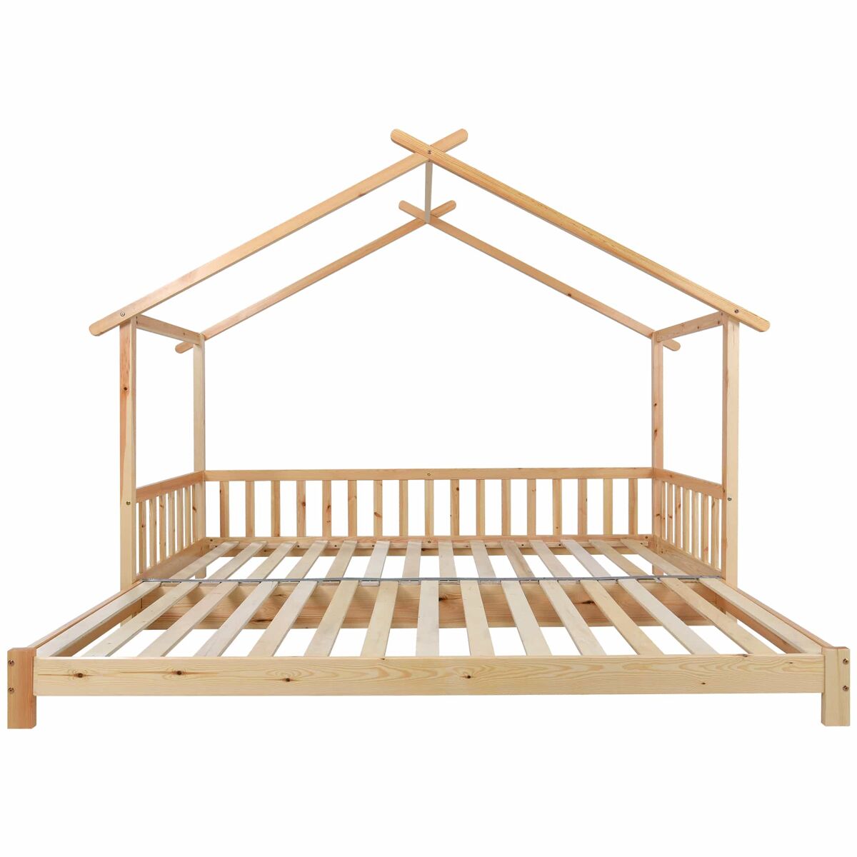 Cama com gavetão - cama de cabine para crianças 90(180)x200cm em madeira maciça - natural