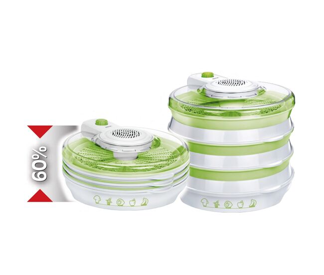 Mpm msg-06 desidratador de alimentos, 6 tabuleiros, bpa free, 2 níveis de potencia, 400, blanc verde