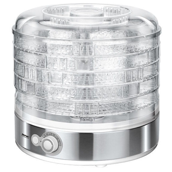 Mpm msg-11 desidratador de alimentos, 5 tabuleiros, bpa free, selector de temperatura 35°c-70°c, 500, gris blanc