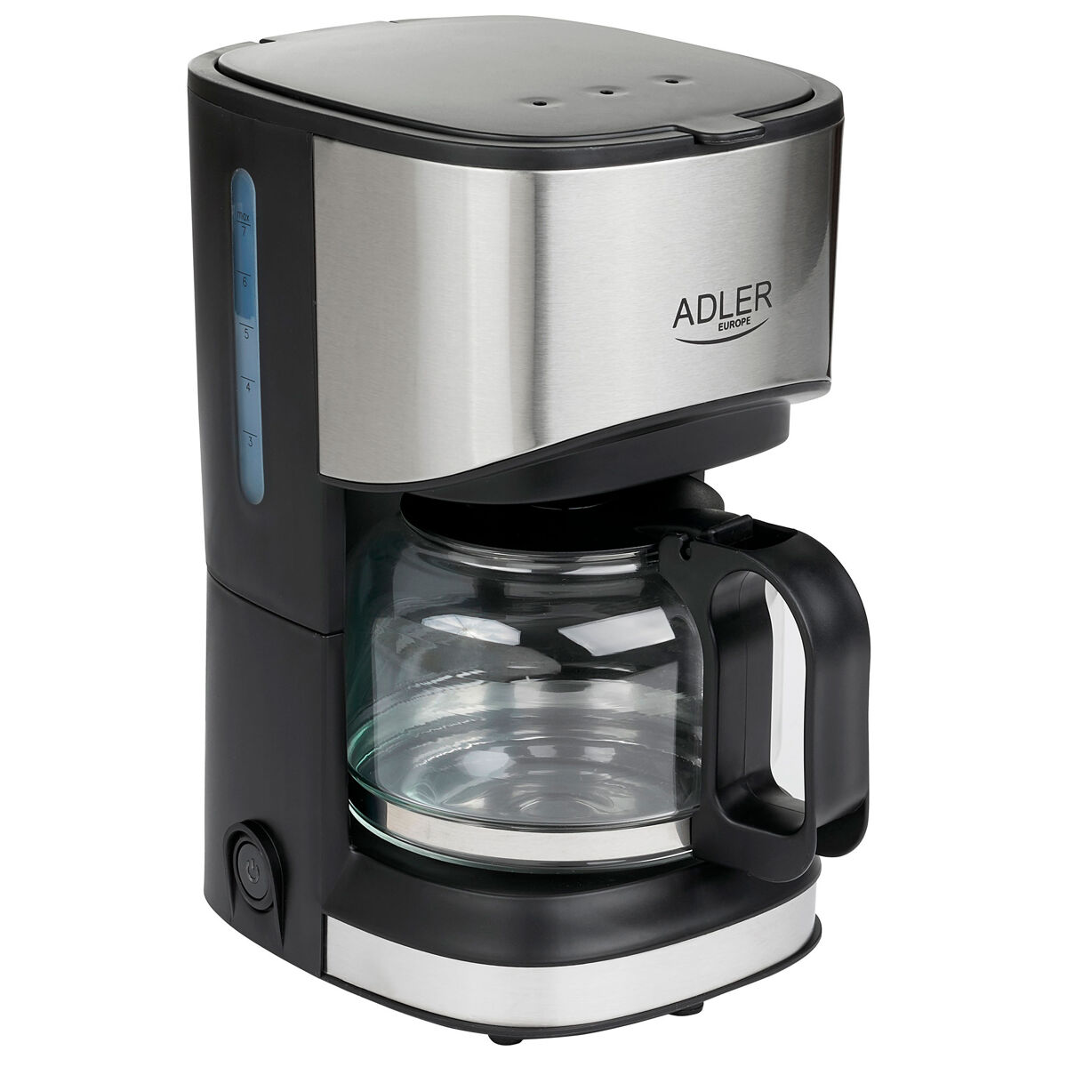 Adler ad4407 máquina de café filtro, 6 chávenas, função keep warm, 0,7 litros, 550, prata negra