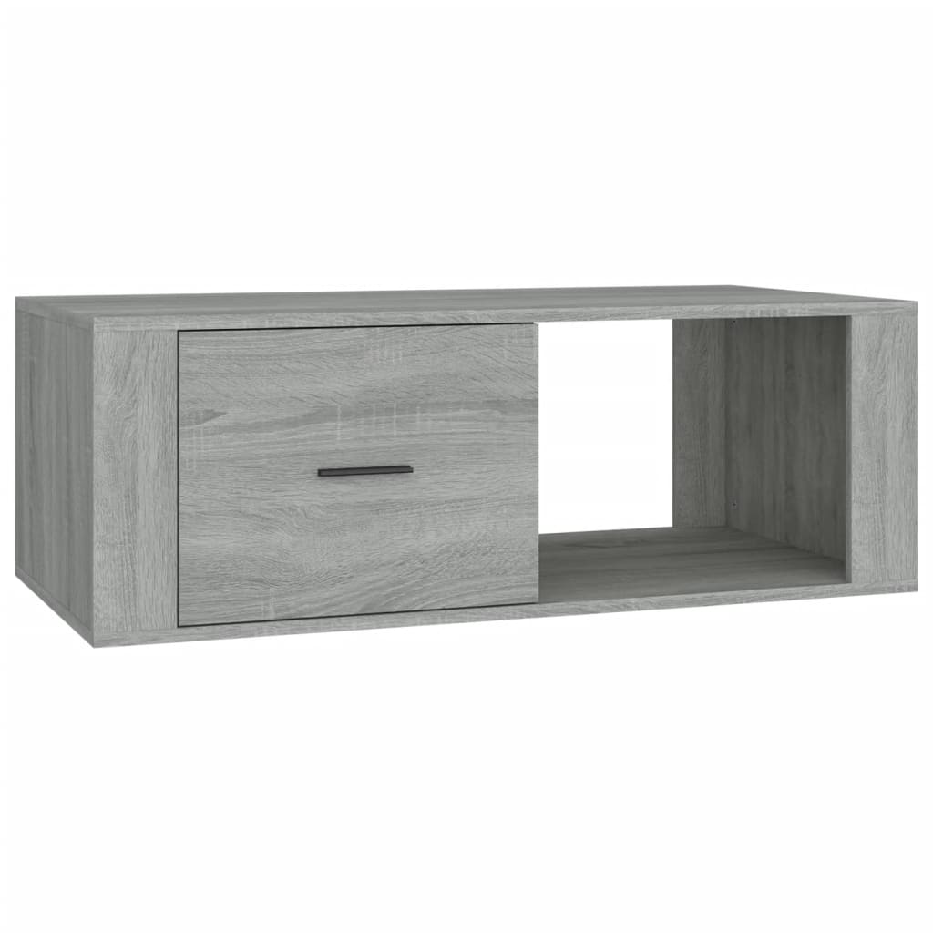Mesa de centro, mesa baixa, 100x50,5x35 cm derivados de madeira cinza sonoma