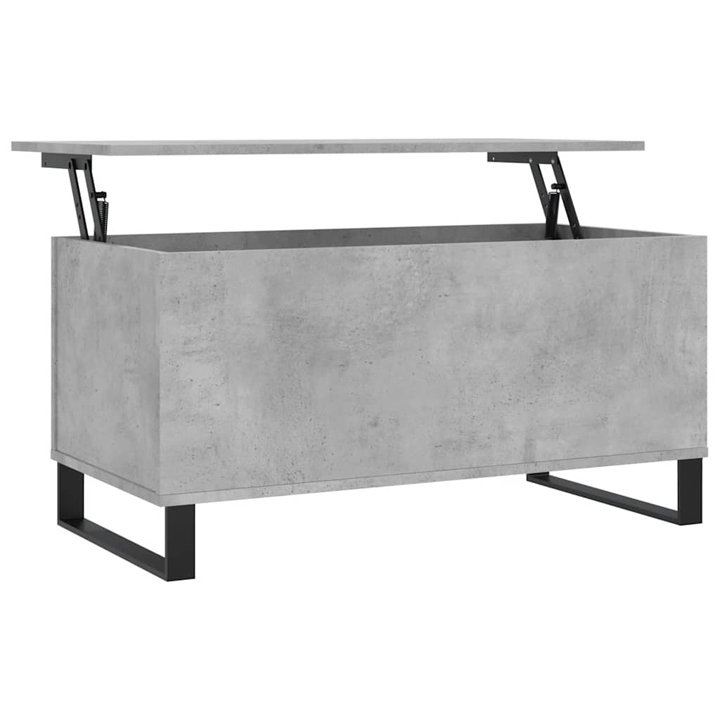 Mesa de centro, mesa baixa, 90x44,5x45 derivados de madeira cinzento cimento