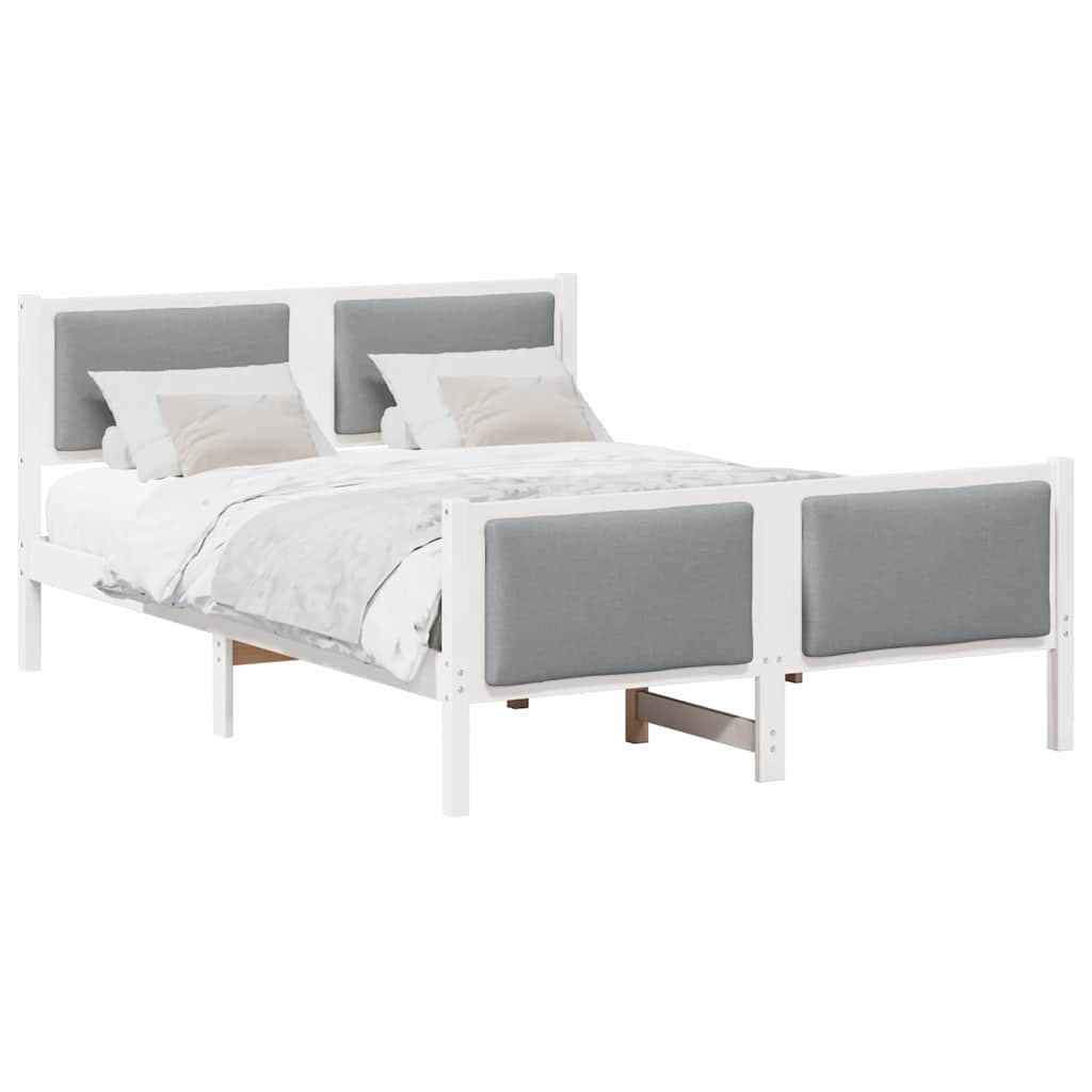 Estrutura da cama de casal simple cinzento-claro 160 x 200 cm tecido