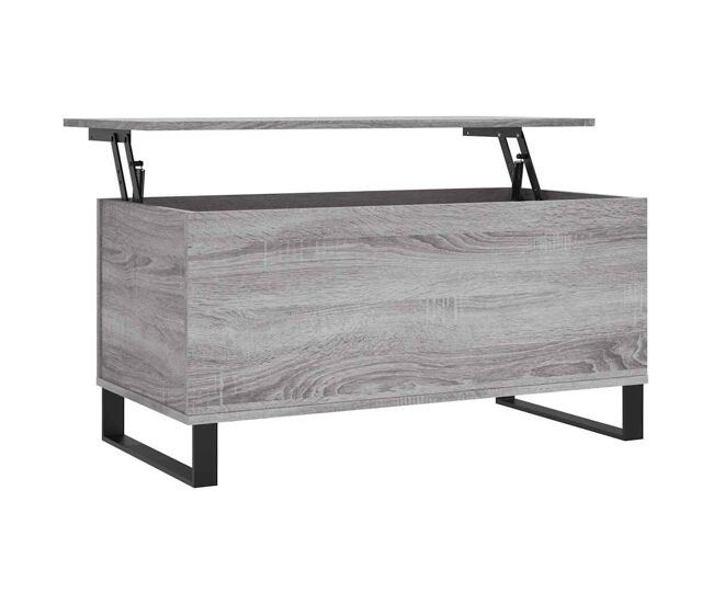 Mesa de centro, mesa baixa, 90x44,5x45 cm derivados de madeira cinza sonoma