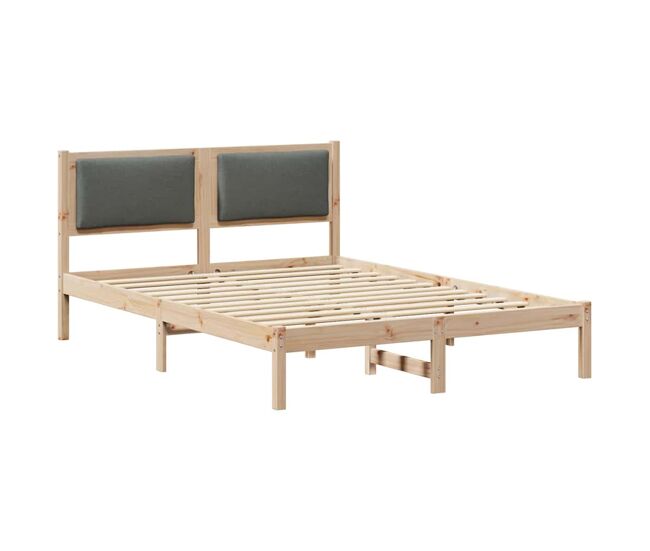 Estrutura da cama de casal simple com cabeceira cinza escuro 150 x 200 cm