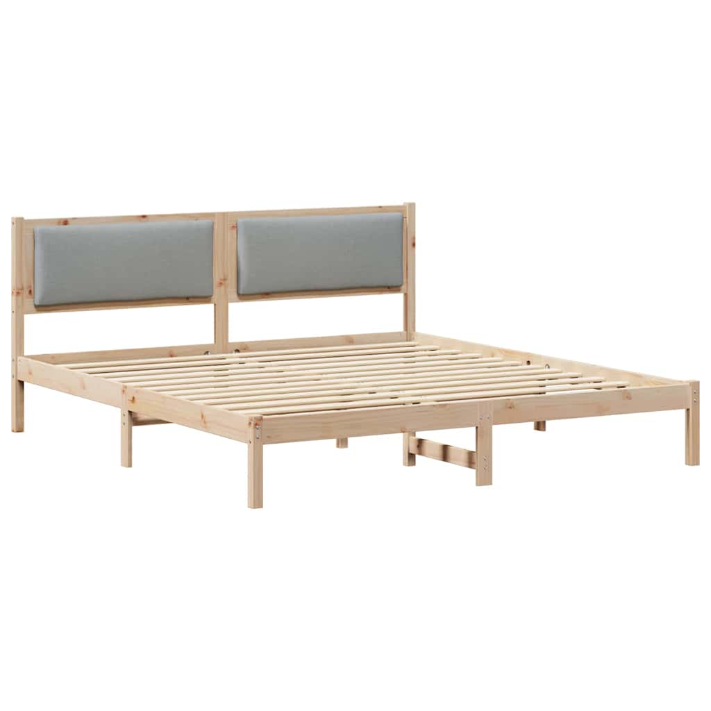 Estrutura da cama de casal simple com cabeceira cinzento-claro 200 x 200 cm