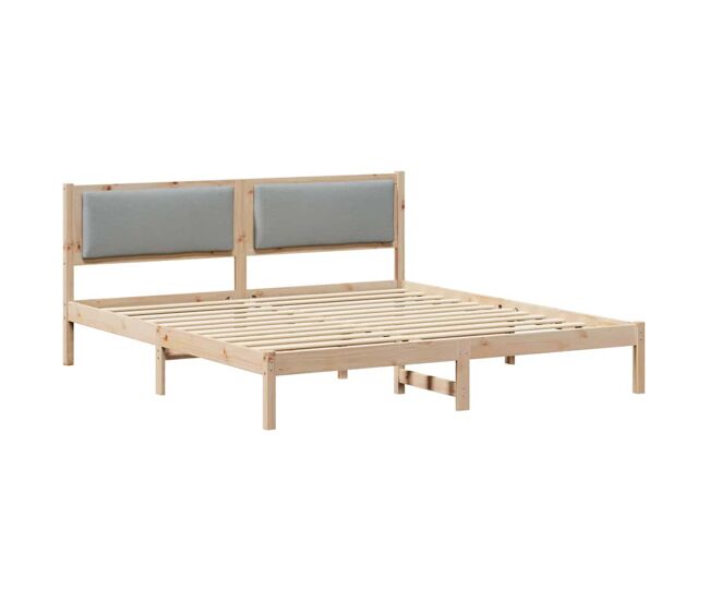 Estrutura da cama de casal simple com cabeceira cinzento-claro 200 x 200 cm