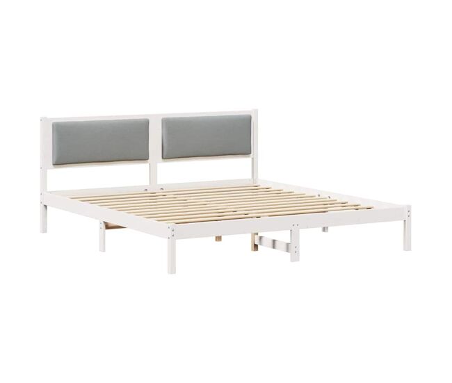 Estrutura da cama de casal simple com cabeceira cinzento-claro 200 x 200 cm