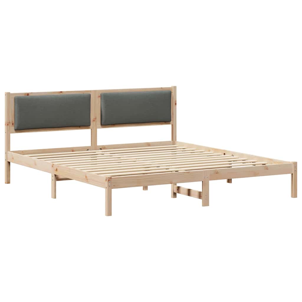 Estrutura da cama de casal simple com cabeceira cinza escuro 200 x 200 cm