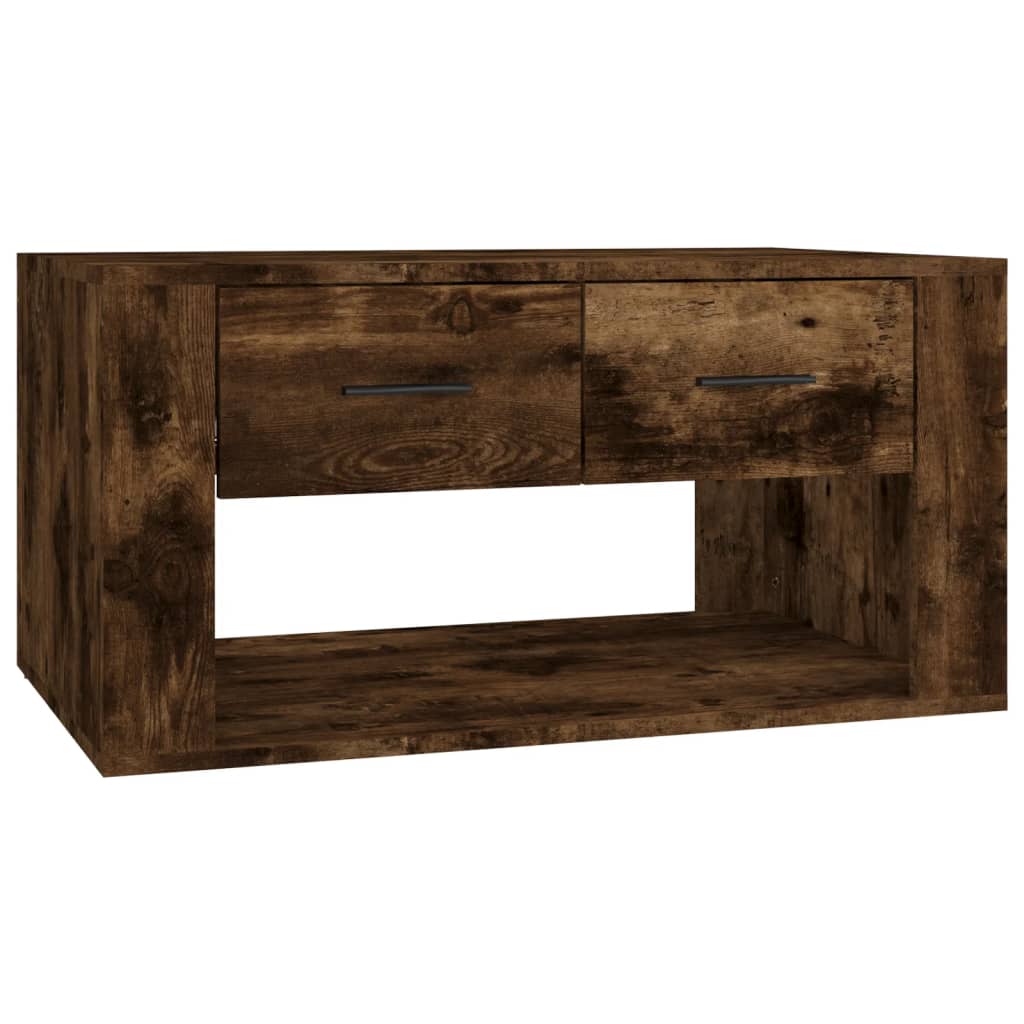 Mesa de centro, mesa baixa, 80x50x40 cm derivados de madeira carvalho fumado