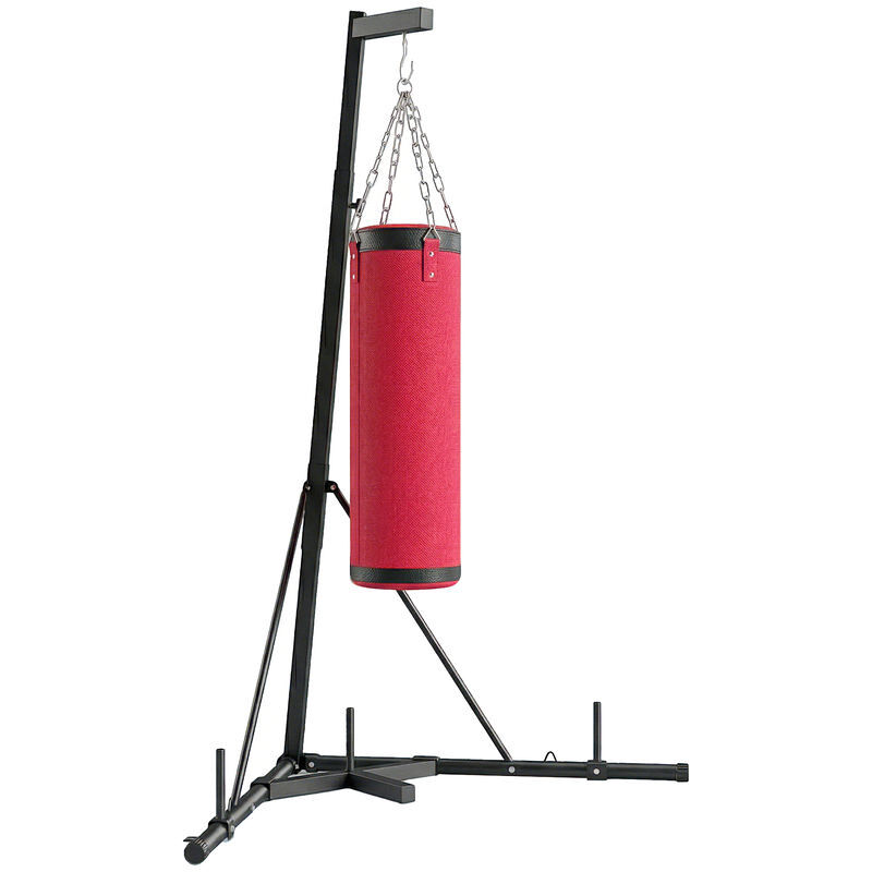 Sportnow suporte para saco de boxe de pé em aço, altura ajustável 175–220 cm e 185–231 cm, base pesada e saco de lona para treinos de mma e ginásio em