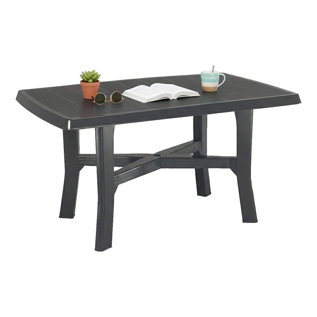 Mesa de exterior 6 lugares em plástico