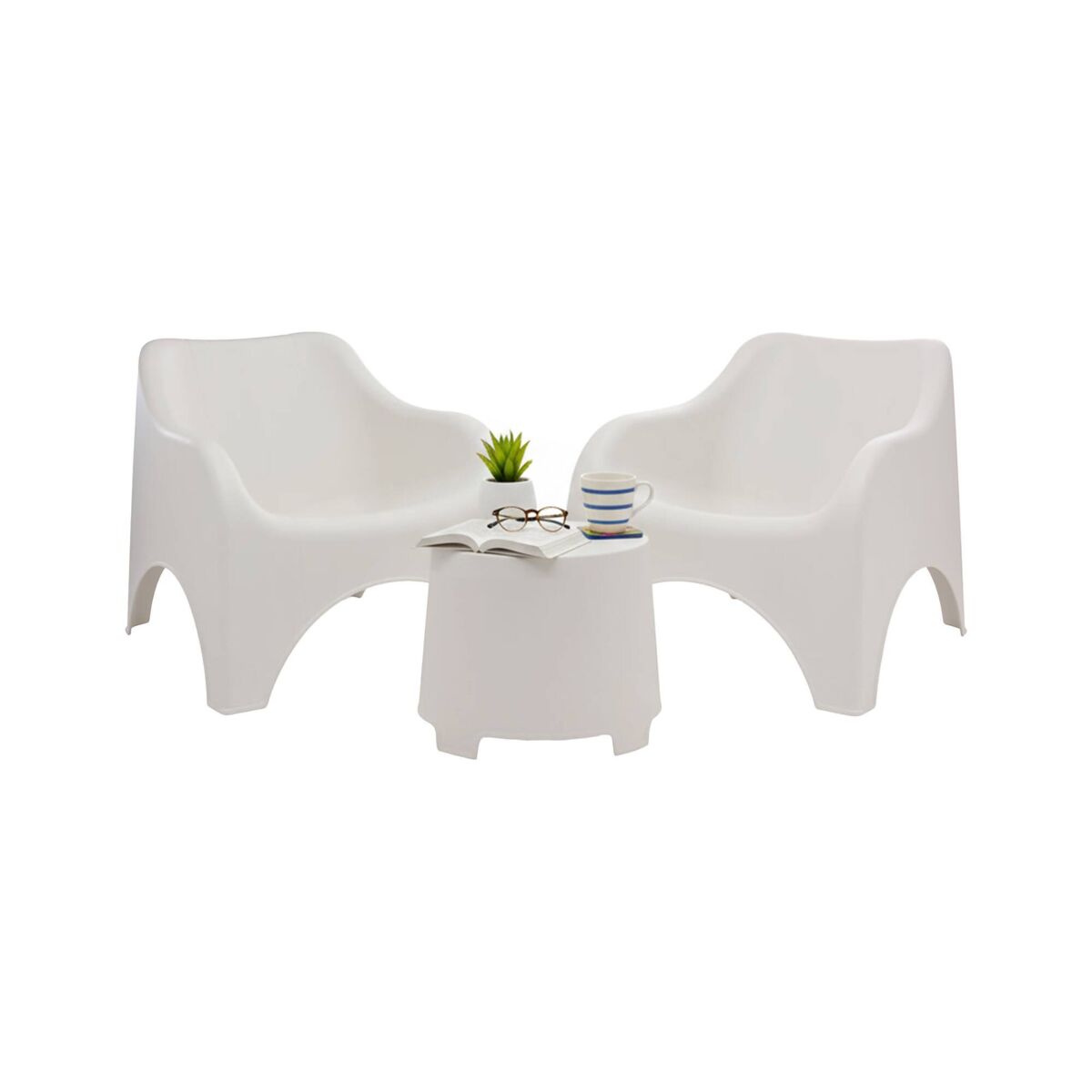 Conjunto de sala de estar externa 2 lugares em plástico