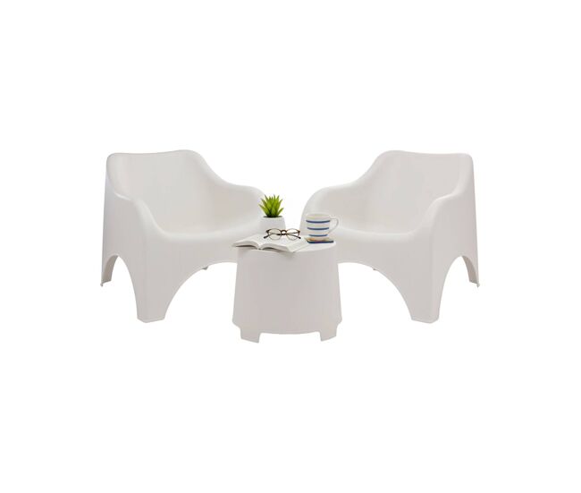 Conjunto de sala de estar externa 2 lugares em plástico