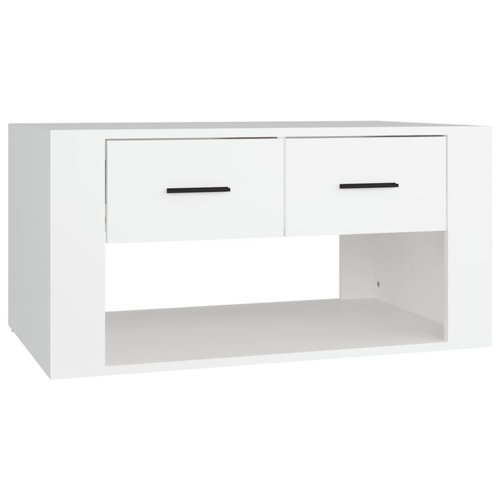Mesa de centro, mesa baixa, 80x50x40 cm derivados de madeira branco