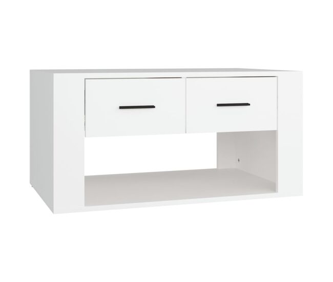 Mesa de centro, mesa baixa, 80x50x40 cm derivados de madeira branco