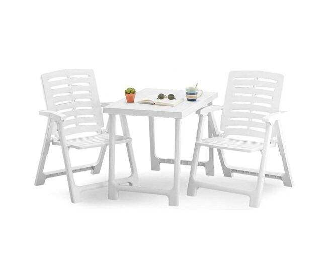 Conjunto de sala de estar para exterior 2 lugares em plástico
