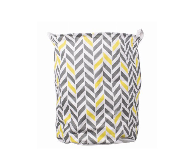 Cesto da roupa suja 80l, cinzento/amarelo