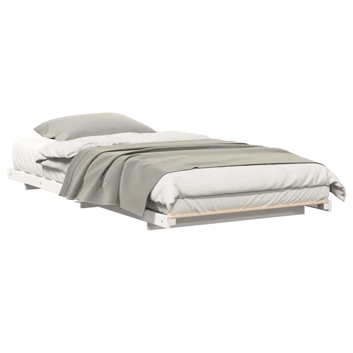 Estrutura de cama de chão simples e minimalista - branco 80 x 220 cm