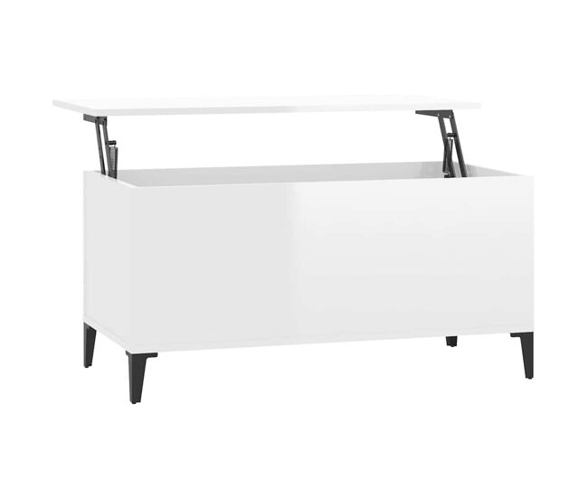 Mesa de centro, mesa baixa, 90x44,5x45 cm derivados de madeira branco brilhante