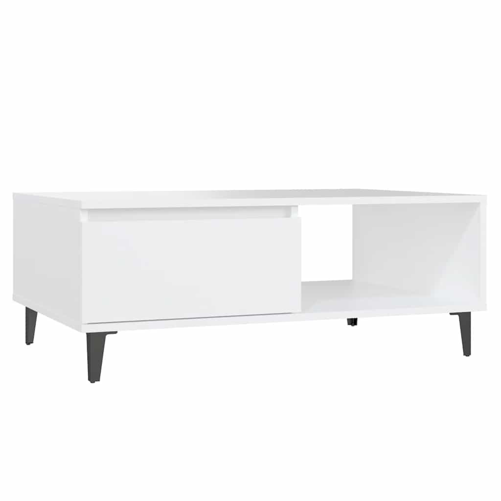 Mesa de centro, mesa baixa, 90x60x35 cm contraplacado branco