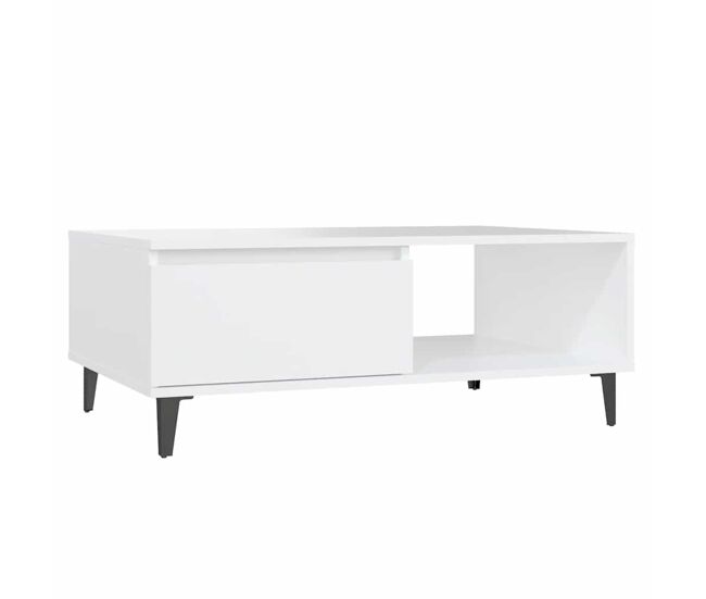 Mesa de centro, mesa baixa, 90x60x35 cm contraplacado branco