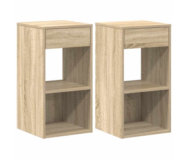 Soluna home - mesas de cabeceira madeira 2 piezas 35 x 34 x 66,5 cm