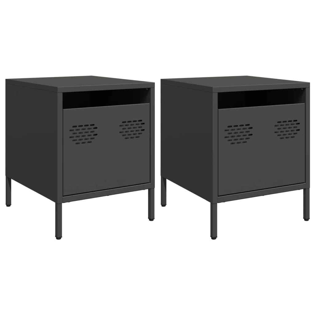 Soluna home - mesas de cabeceira aço laminado a frio 2 piezas 35 x 39 x 43,5 cm