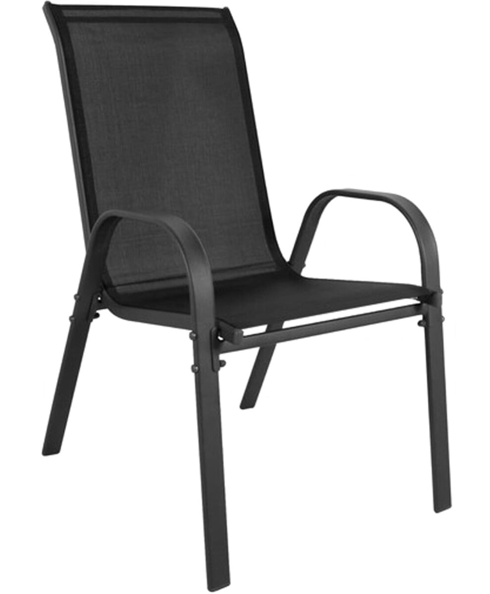 Conjunto de 2 cadeiras de jardim, pretas, 100 kg
