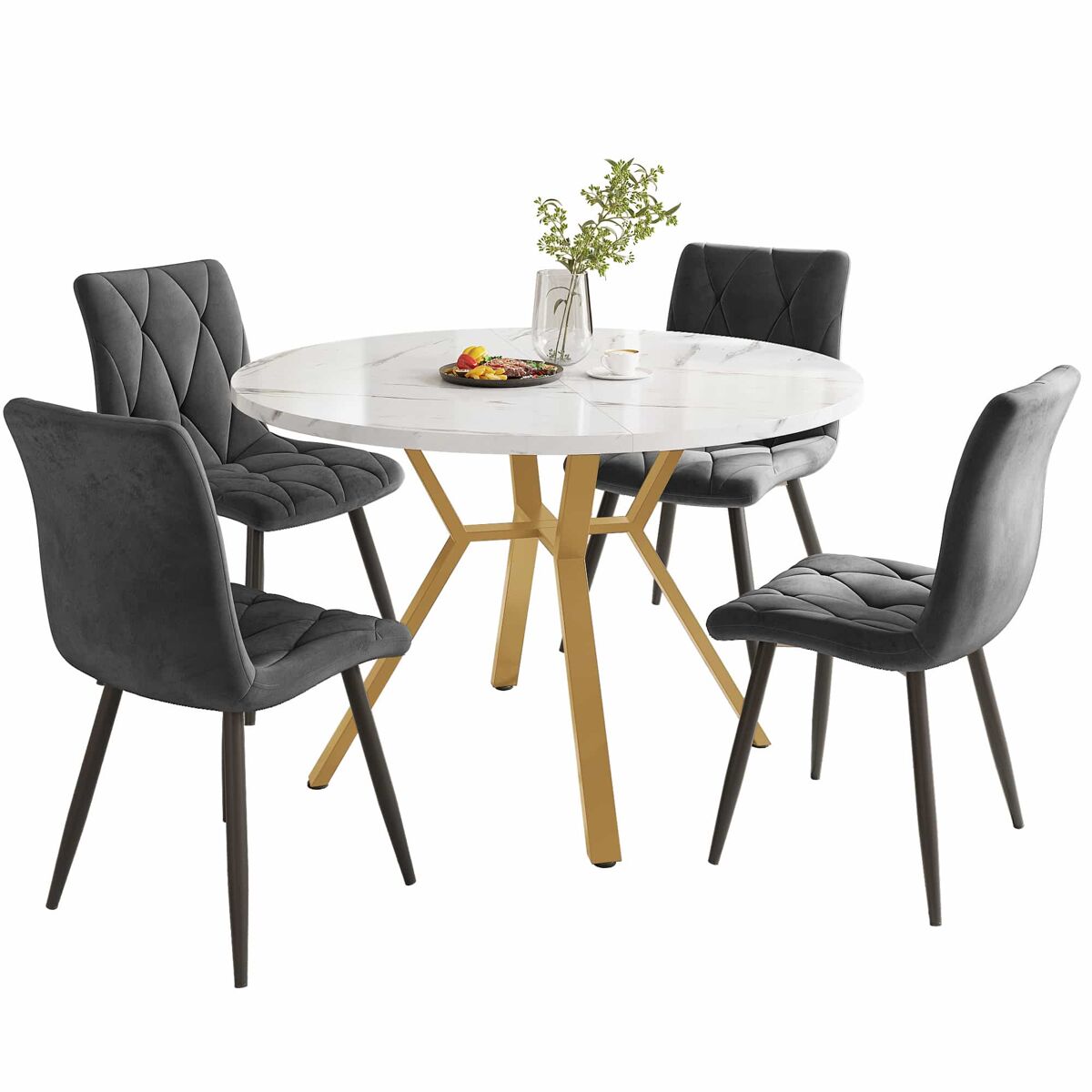 Conjunto de mesas e cadeiras de sala de jantar 100x100