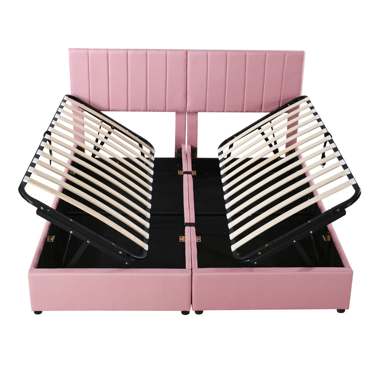 Cama de criança,cama de casal de tecido 180x200 cm com armazenamento,rosa
