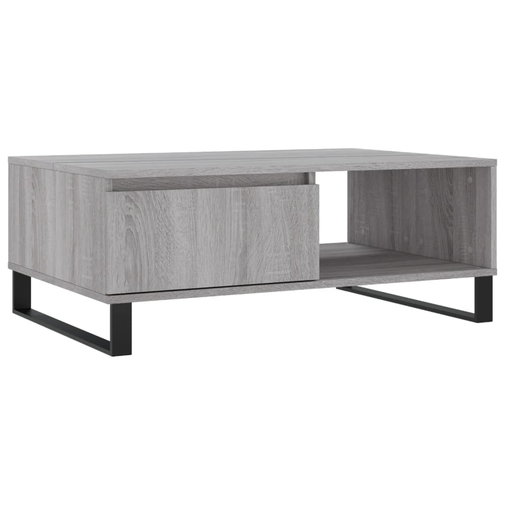 Mesa de centro, mesa baixa, 90x60x35 cm derivados de madeira cinzento sonoma