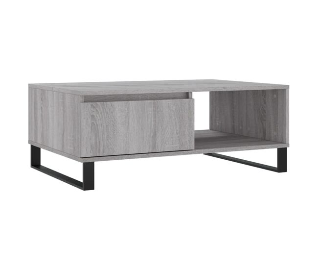 Mesa de centro, mesa baixa, 90x60x35 cm derivados de madeira cinzento sonoma